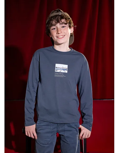 Camiseta m/l "iceberg" - Acero     