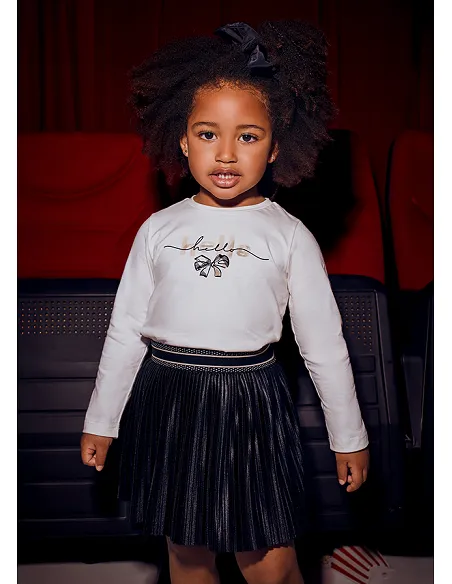 Falda plisada punto - Negro     