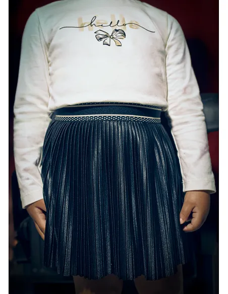 Falda plisada punto - Negro     