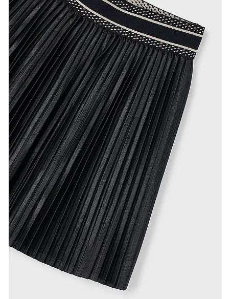 Falda plisada punto - Negro     