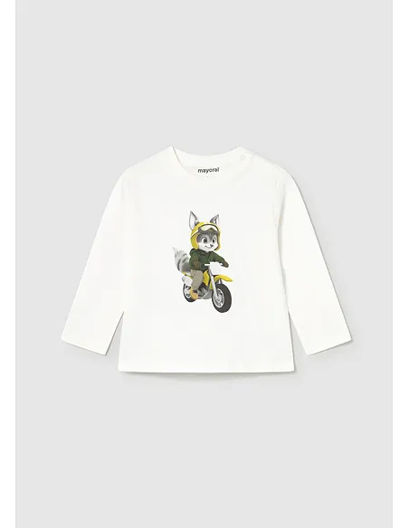 Camiseta m/l motorista - Nata      