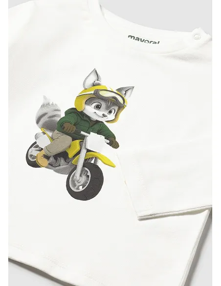 Camiseta m/l motorista - Nata      