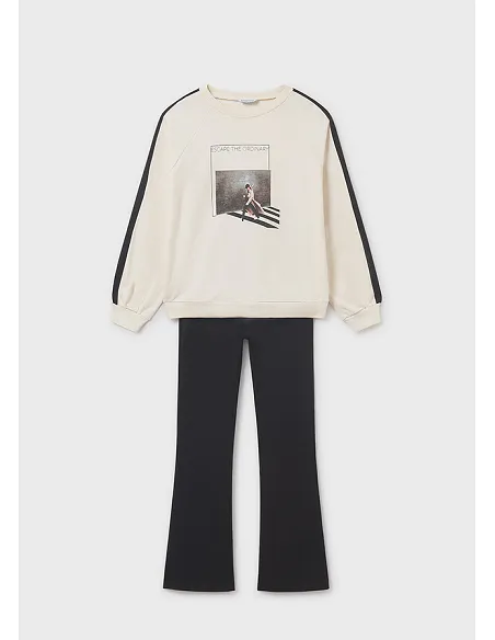 Conj. leggings flared - Negro     