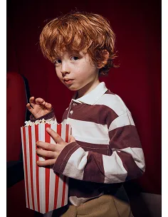 Polo m/l rayas - Ciruela   