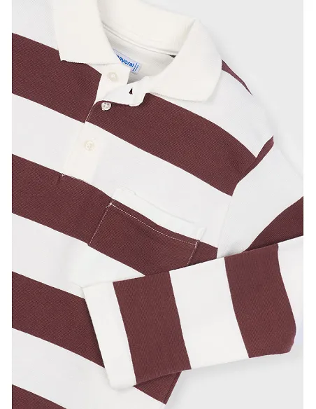Polo m/l rayas - Ciruela   