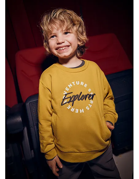 Pullover bordado - Mostaza   