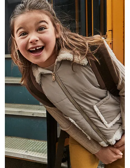 Chaleco contrastes borrego - Topo      