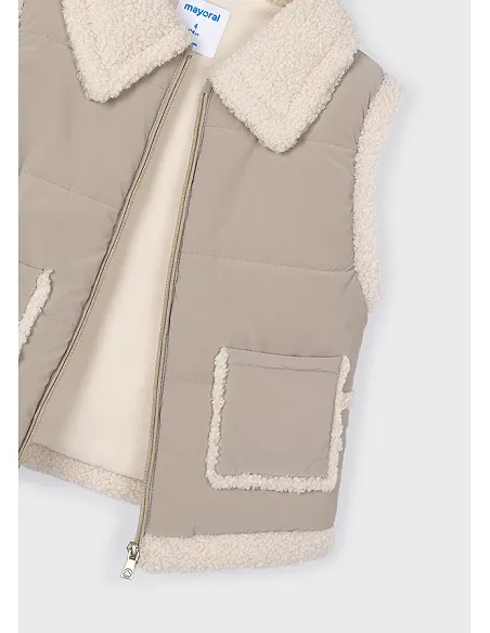 Chaleco contrastes borrego - Topo      