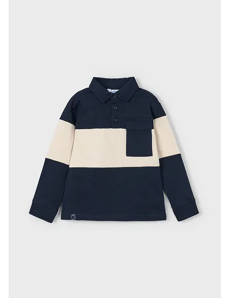 Polo m/l color block - Marino    