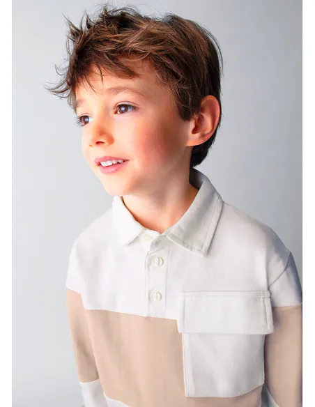 Polo m/l color block - Nata    | MAYORAL