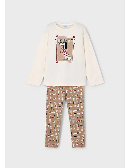 Conj. leggings estampado - Camel-rojo | MAYORAL