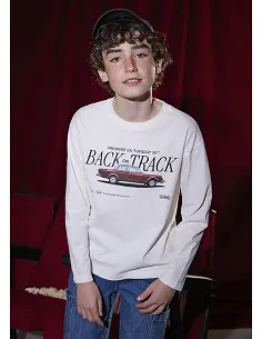 Camiseta m/l print hd - Nata-coche