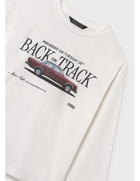 Camiseta m/l print hd - Nata-coche