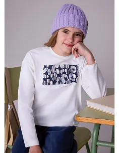 Camiseta m/l grafica - Nata-petro