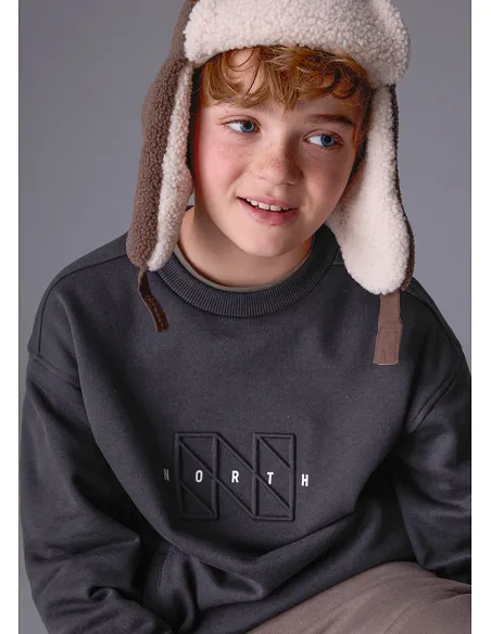 Pullover embossed sin capucha - Sombra    