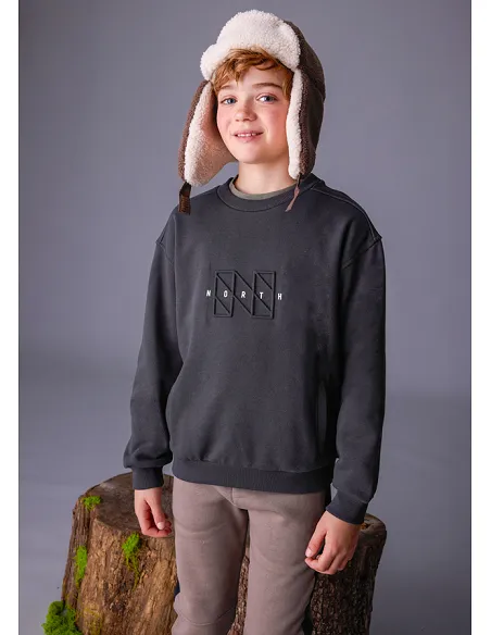 Pullover embossed sin capucha - Sombra    