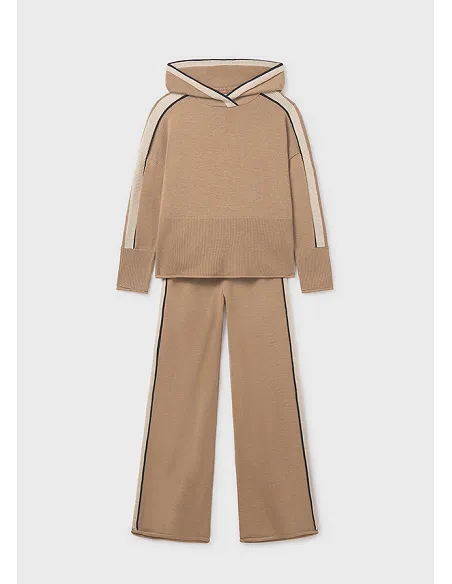 Con. pantalon tricot capucha - Camel vig  | MAYORAL