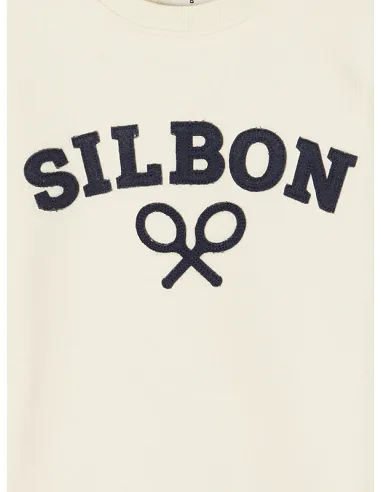 Sudadera kids raqueta media crema | SILBON