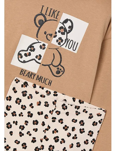 Conj. leggings estampado - Camel    | MAYORAL