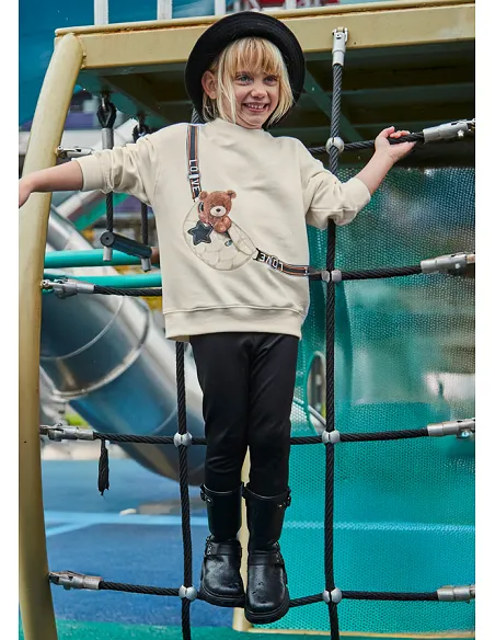 Conj. pullover leggings pu - Negro    | MAYORAL