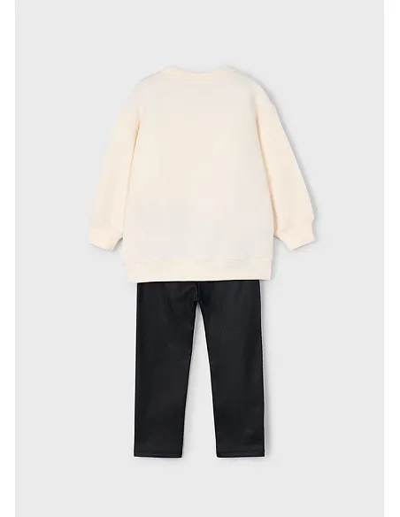 Conj. pullover leggings pu - Negro    | MAYORAL