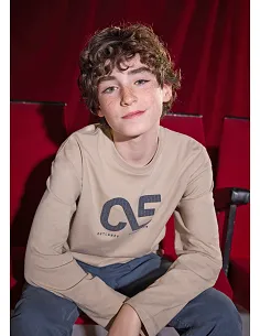 Camiseta m/l aplique - Caliza   | MAYORAL