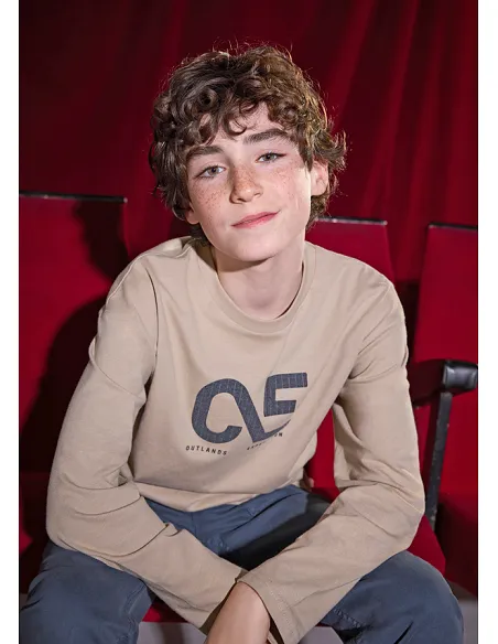 Camiseta m/l aplique - Caliza   | MAYORAL