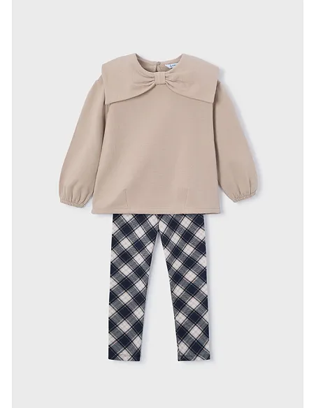 Conj. pullover leggings cuadr - Avellana  | MAYORAL