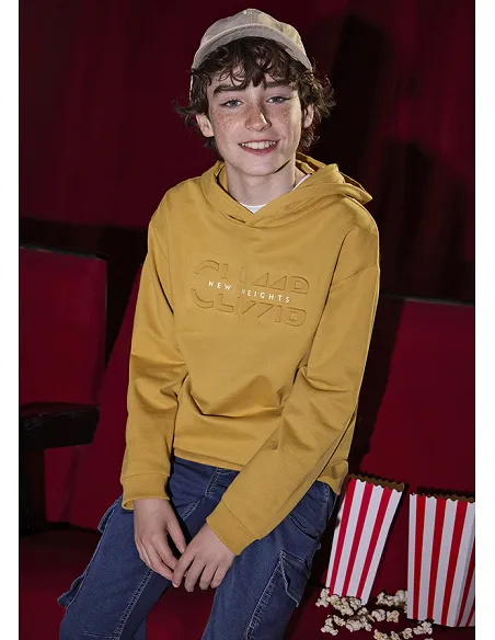 Pullover embossed con capucha - Honey    | MAYORAL