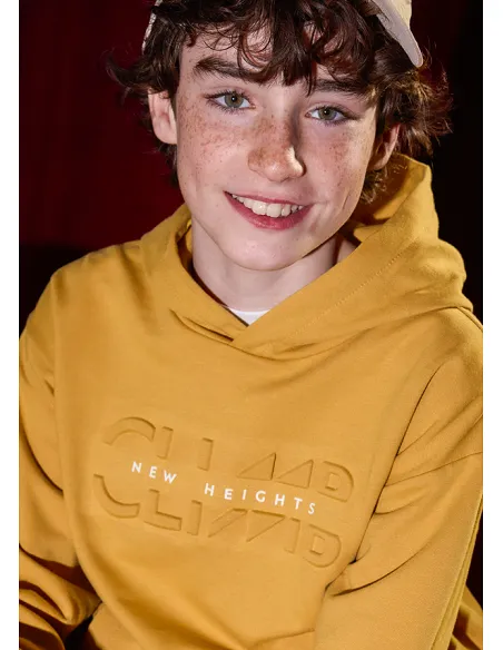 Pullover embossed con capucha - Honey    | MAYORAL