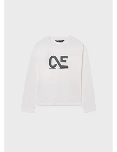 Camiseta m/l aplique - Nata    | MAYORAL