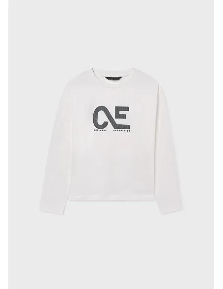 Camiseta m/l aplique - Nata    | MAYORAL