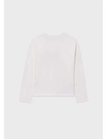 Camiseta m/l aplique - Nata    | MAYORAL