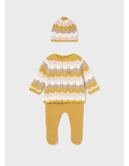 Conj. polaina y gorro tricot - Manzanilla | MAYORAL