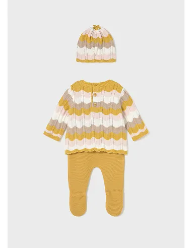 Conj. polaina y gorro tricot - Manzanilla | MAYORAL