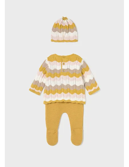 Conj. polaina y gorro tricot - Manzanilla | MAYORAL