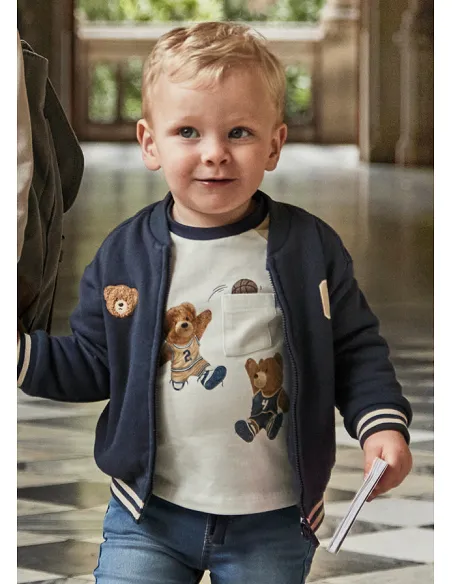 Camiseta m/l combinada - Latte     