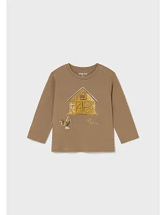 Camiseta m/l "play" granja - Caramelo  | MAYORAL