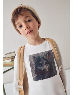 Camiseta m/l lenticular hd - Nata    | MAYORAL