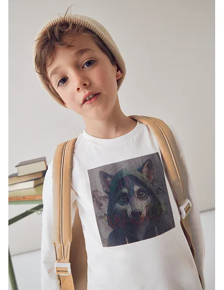 Camiseta m/l lenticular hd - Nata    | MAYORAL