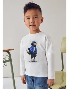 Camiseta m/l "wolf" - Nata    | MAYORAL