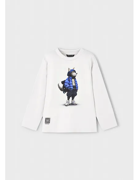 Camiseta m/l "wolf" - Nata    | MAYORAL