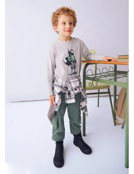 Camiseta m/l "wolf" - Humo    | MAYORAL