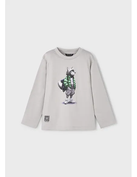 Camiseta m/l "wolf" - Humo    | MAYORAL