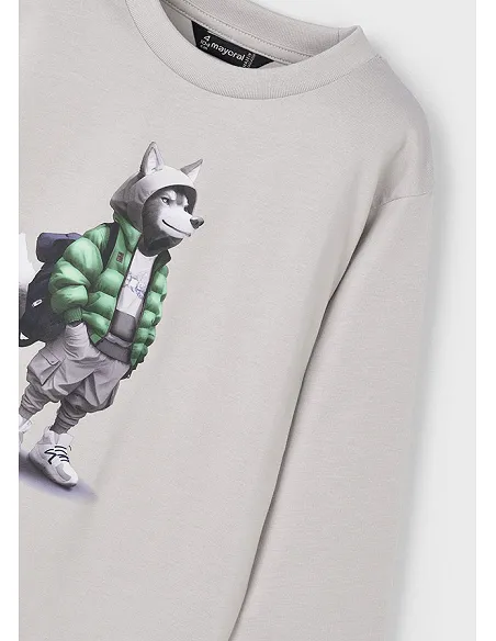 Camiseta m/l "wolf" - Humo    | MAYORAL