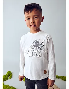 Camiseta m/l embossed - Nata    | MAYORAL