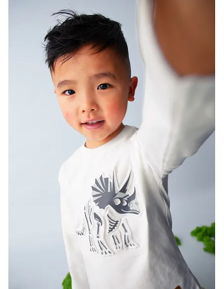 Camiseta m/l embossed - Nata    | MAYORAL