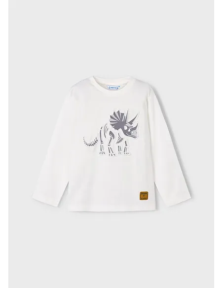 Camiseta m/l embossed - Nata    | MAYORAL