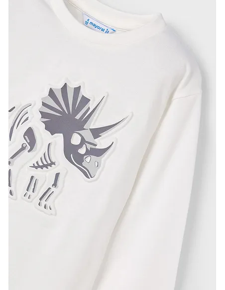 Camiseta m/l embossed - Nata    | MAYORAL