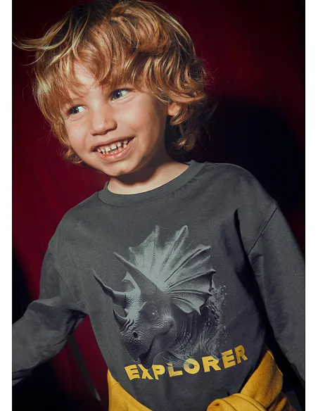 Camiseta m/l "explorer" - Pizarra   | MAYORAL